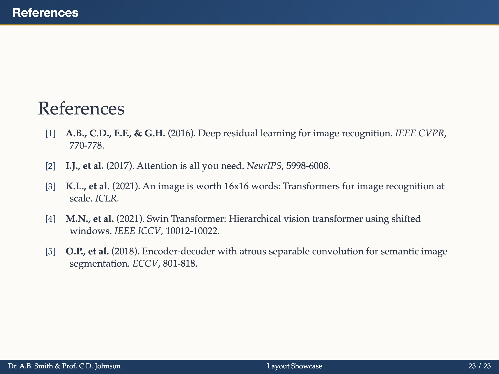 Acknowledgments Layout Example