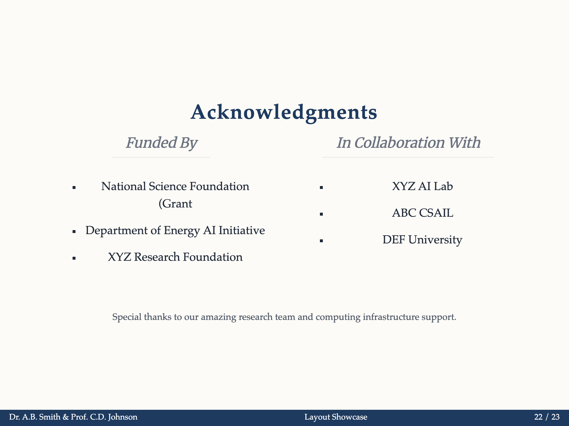 Agenda Layout Example