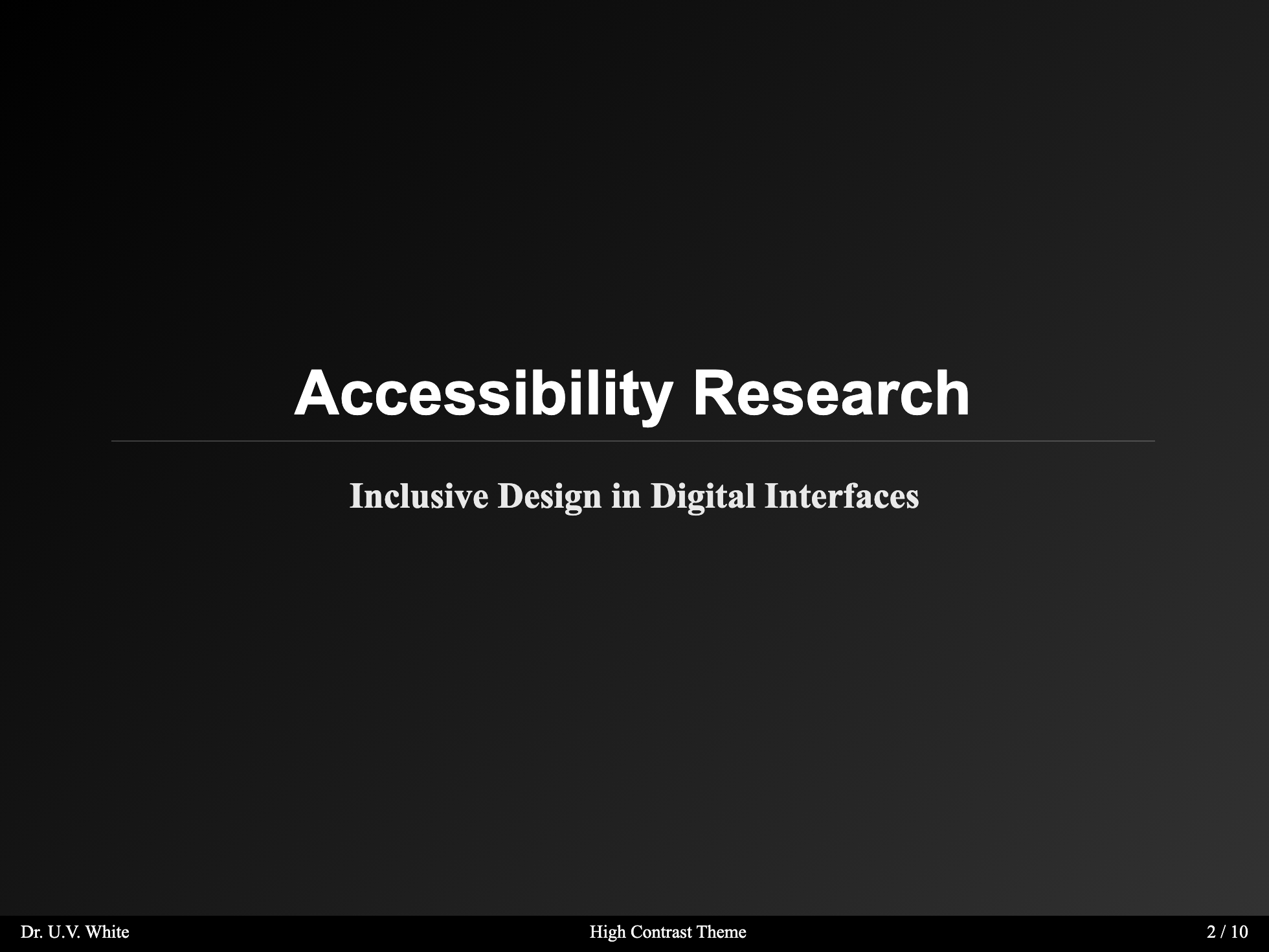 High Contrast - Section